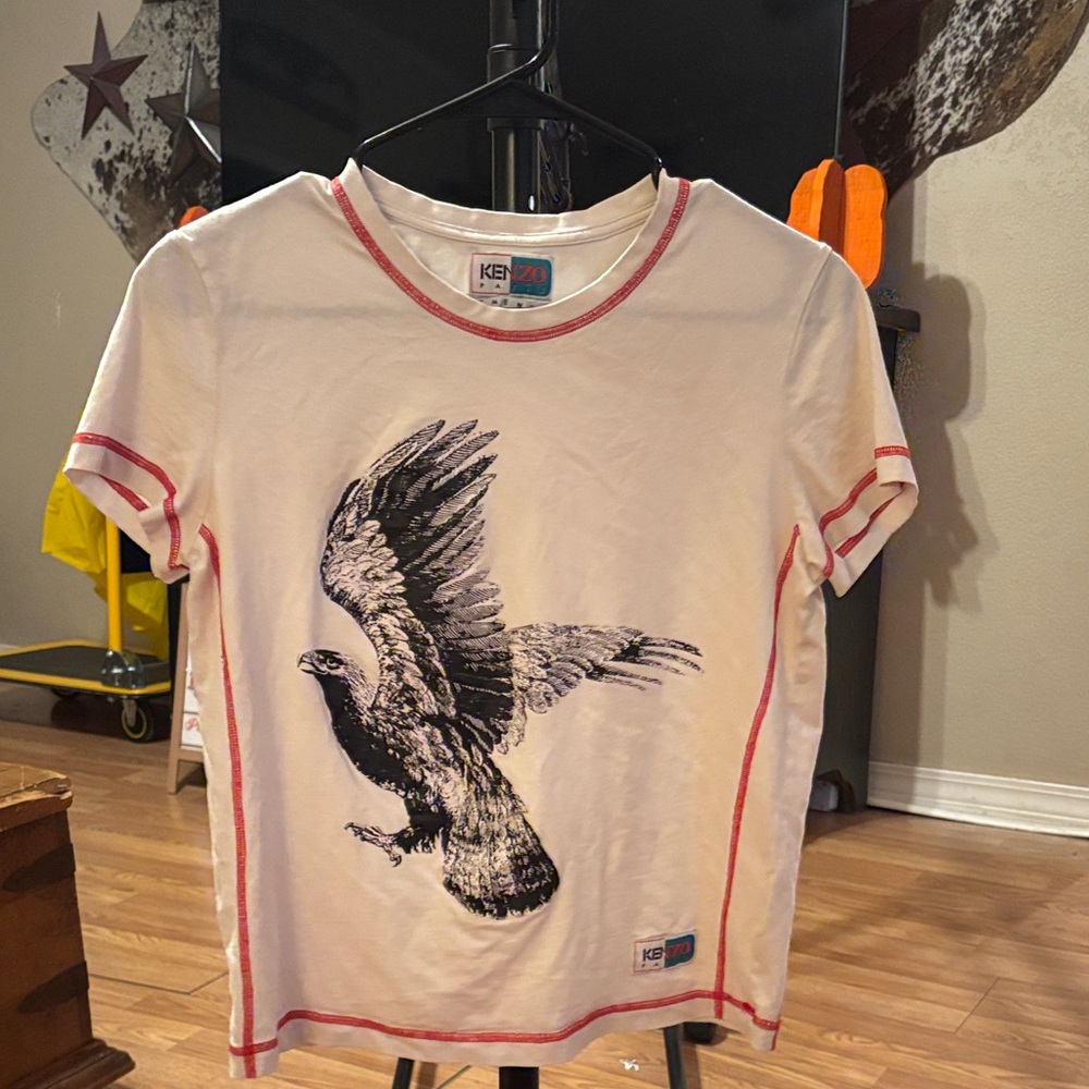 Kenzo Cream T-Shirt with Eagle Design